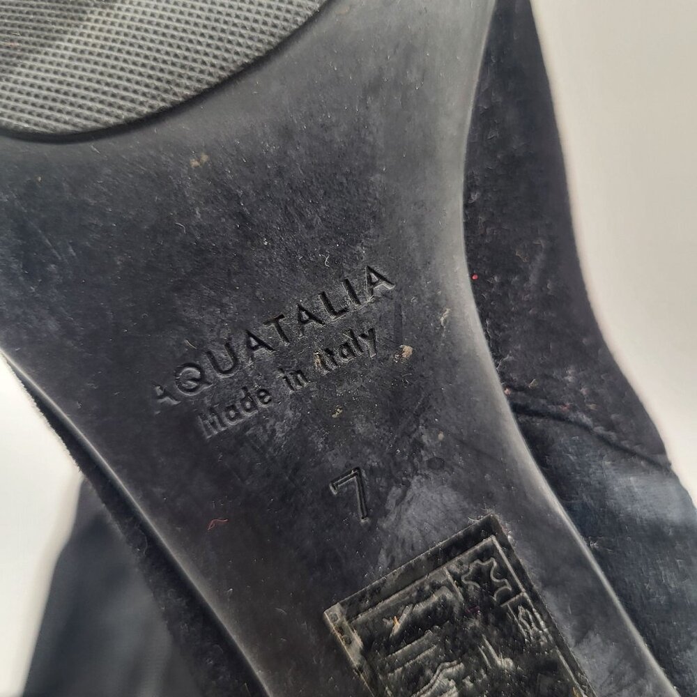 Aquatalia Women's SZ 7 Darianna Black Suede Chunky Heeled Boots Booties #410259 - Picture 10 of 12
